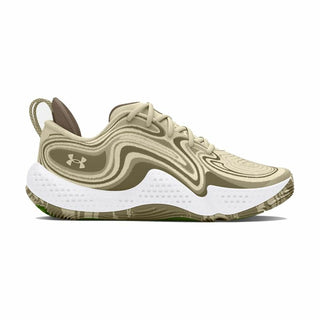 Basketball Shoes for Adults Under Armour Spawn 6 Camo Olive Light brown-0