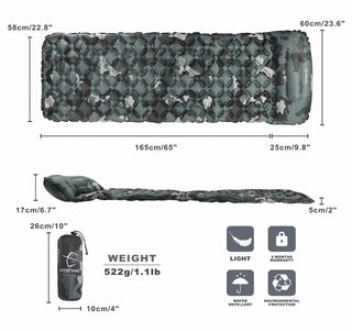Outdoor Inflatable Sleeping Pad with Pillows for Camping-1