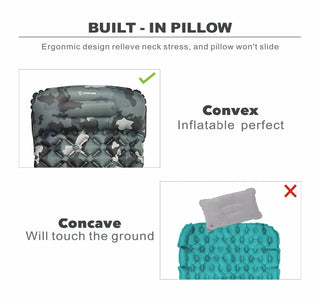Outdoor Inflatable Sleeping Pad with Pillows for Camping-3