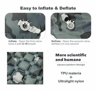 Outdoor Inflatable Sleeping Pad with Pillows for Camping-2