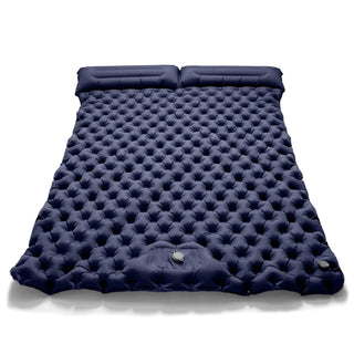 Double Sleeping Pad Inflatable Camping Navy Blue-0