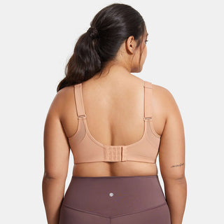 Plus Size High Support Full Coverage Padded Nude Wireless Bra-2