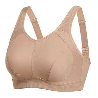 Plus Size High Support Full Coverage Padded Nude Wireless Bra-3
