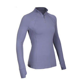 Women's Running Athletic Workout Yoga Shirts Long Sleeves Quarter-Zip Pullover Tops-1