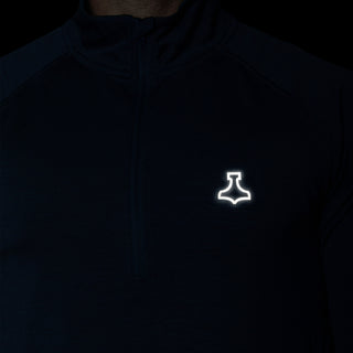 RE-LIITE 1/4 ZIP SHIRT (MEN) - BLUE MELANGE